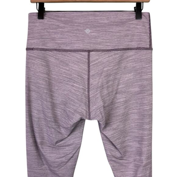 Lululemon Wunder Under High Rise 28" Luxtreme Purple Stripe Workout Leggings - Picture 7 of 8